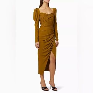 Self Portrait Stretch Crepe Midi Dress
